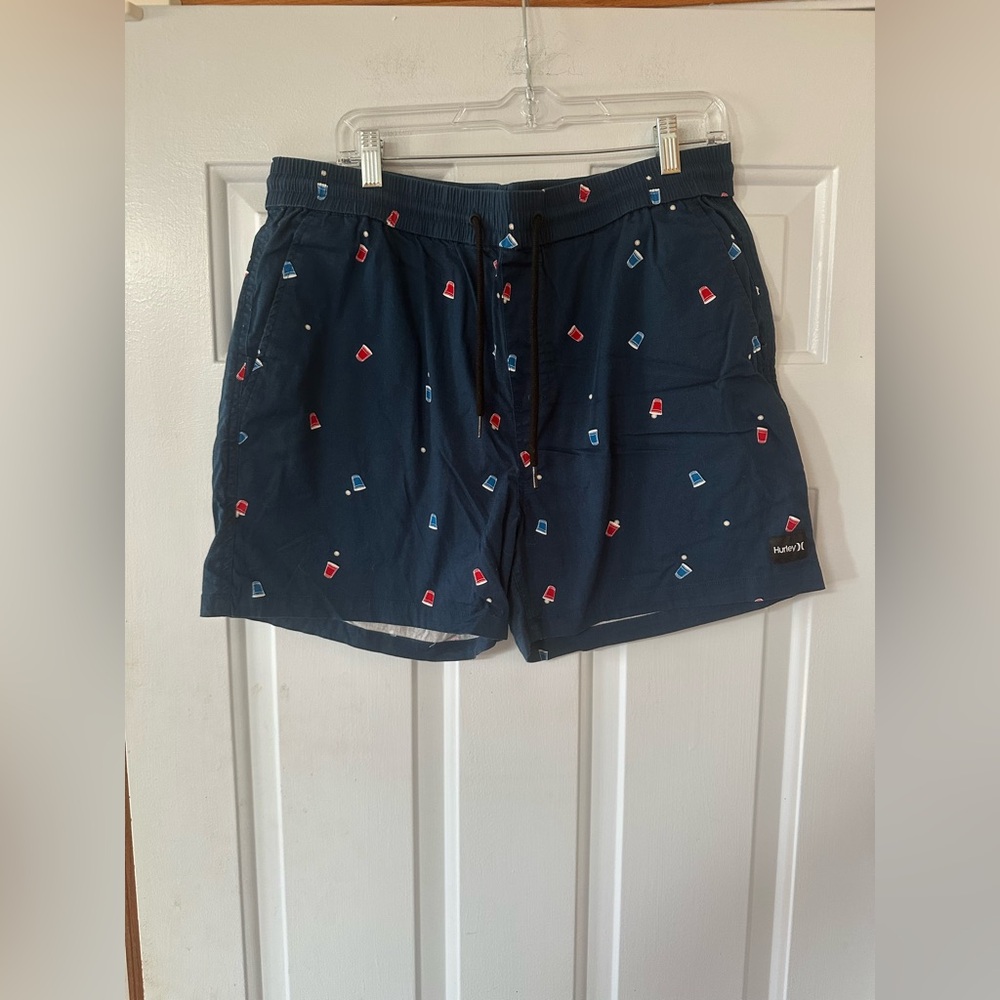 Hurley Cotton‎ Trunk Shorts Beer Pong No Liner. Size XL.